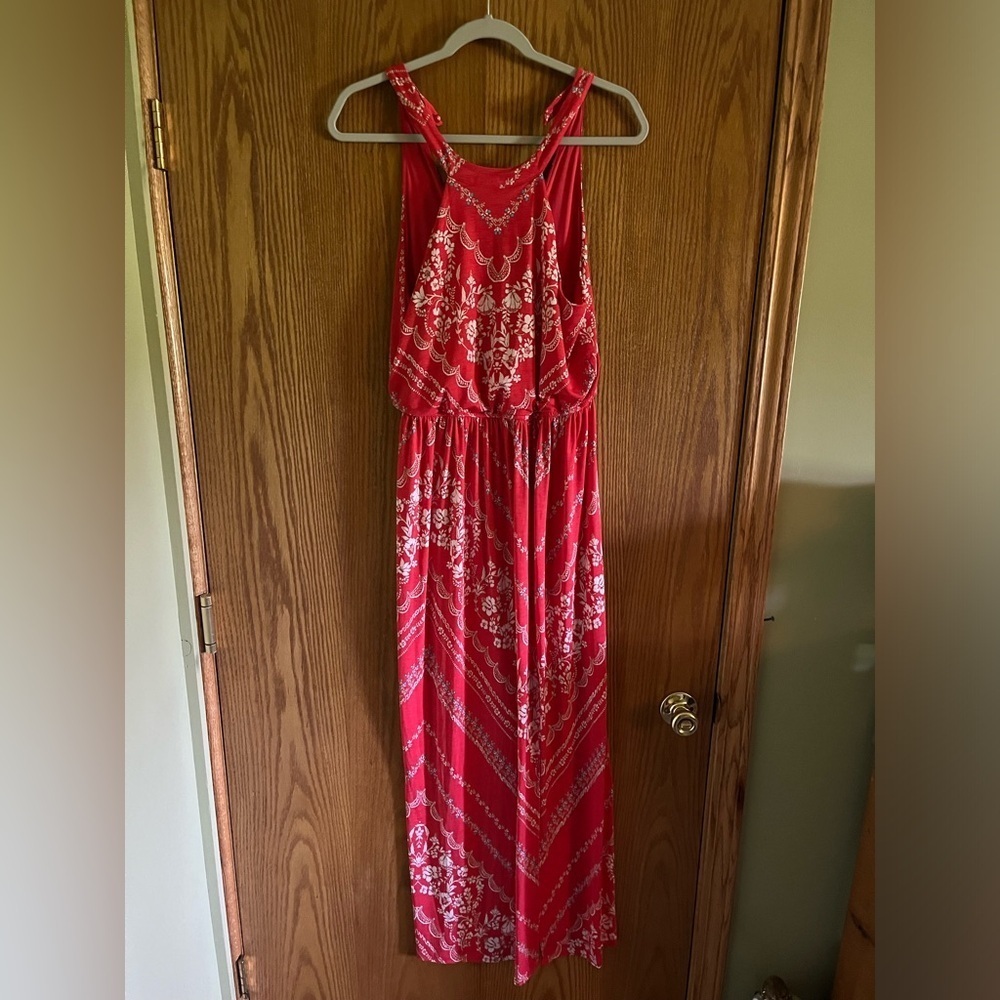 Three Pink Hearts by Trixxi Maxi Dress w/ Side Slit